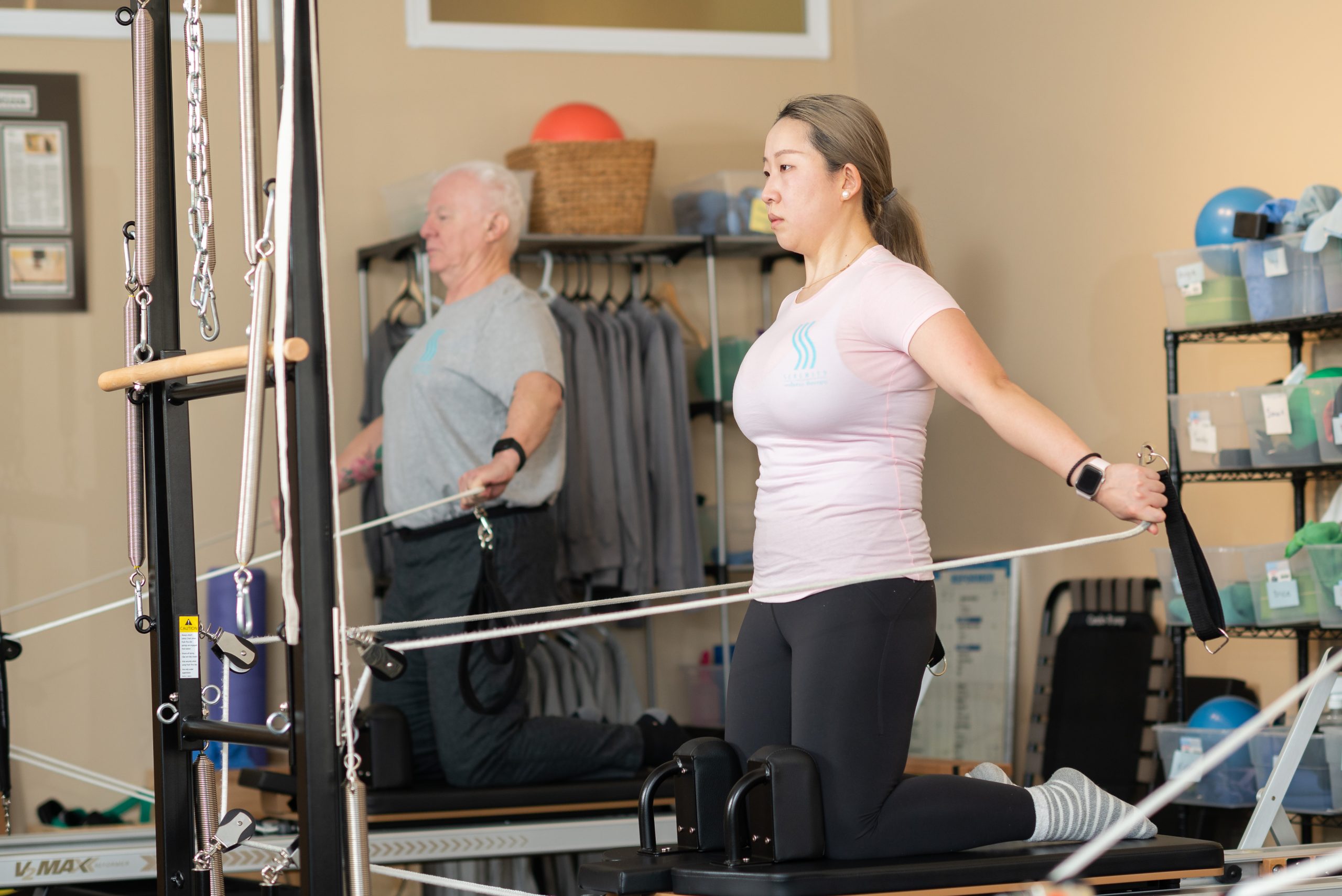 Reformer Pilates session at Serenity studio, Iowa City