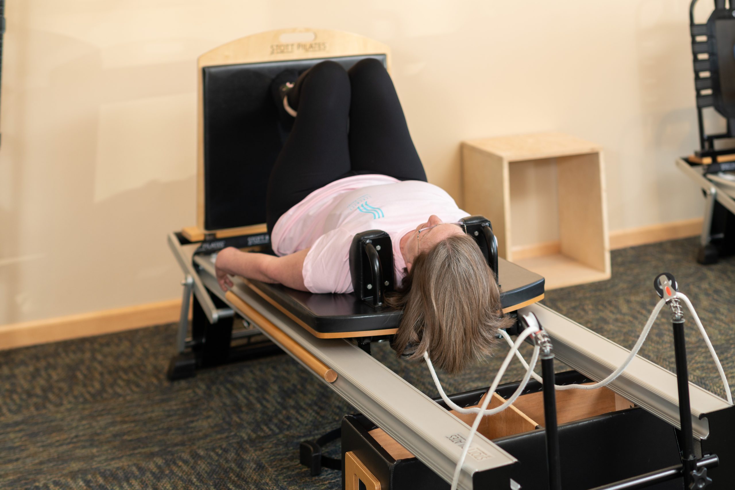 Private reformer Pilates instruction at Serenity studio, Iowa City