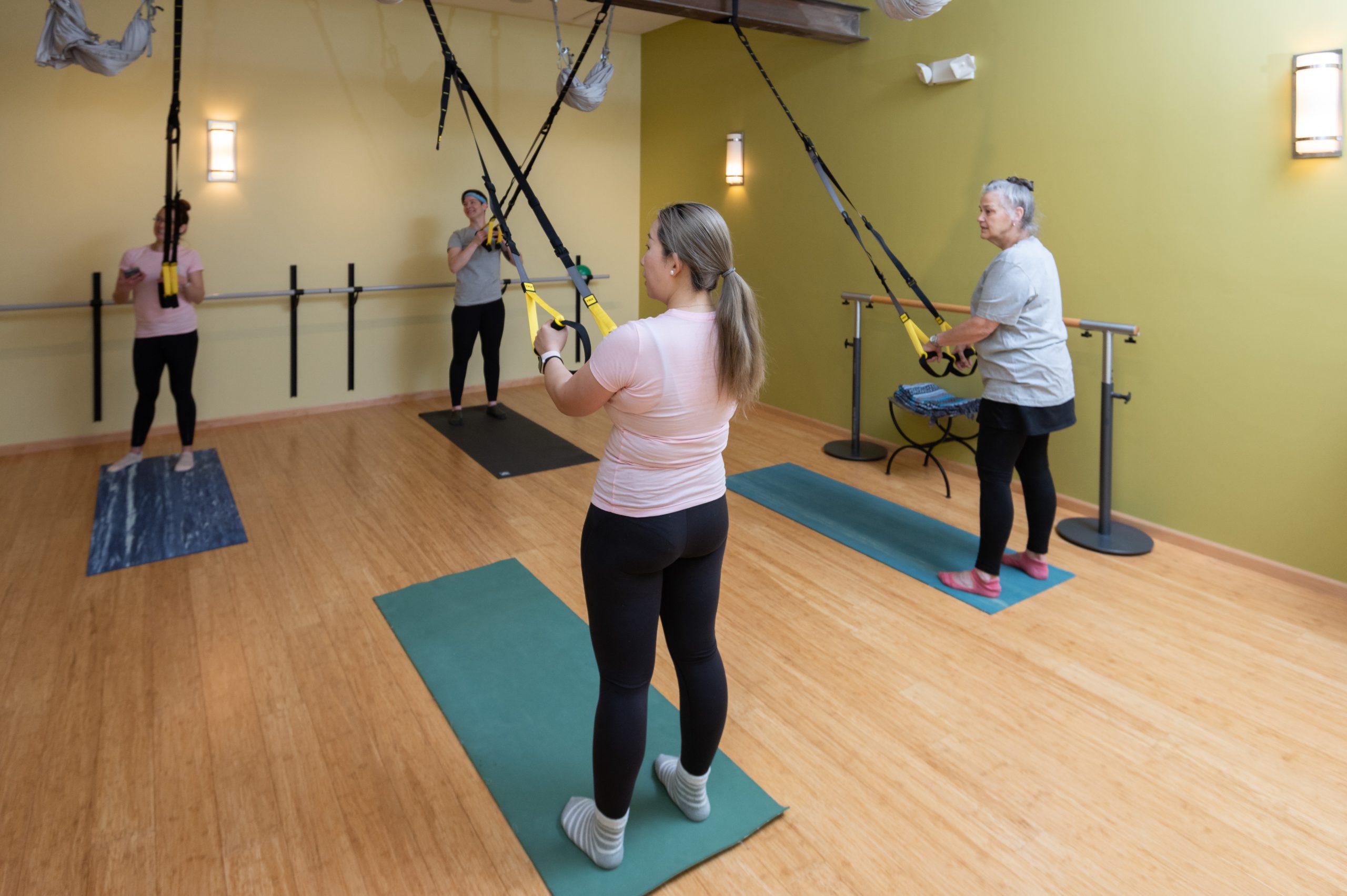 TRX suspension training class at Serenity Yoga & Pilates Studio in Iowa City